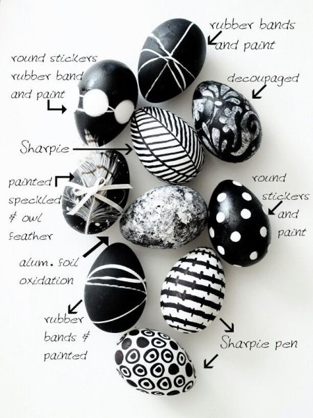 fekete fehér húsvéti tojások6